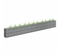 vidaXL Gabion Raised Bed 450x30x60 cm - Galvanized Steel Mesh Structure - Silver Rectangular Garden Planter - Rustproof and Weather-Resistant