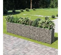 vidaXL Gabion Raised Bed Galvanised Steel 450X50X100cm, Silver