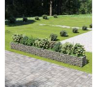 Gabion Raised Bed Silver Galvanised Steel 540x50x50cm Heavy Duty Garden Border