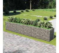vidaXL Gabion Raised Bed Galvanised Steel 540X90X100cm, Silver
