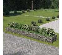Gabion Raised Bed Silver Galvanised Steel 540x90x50cm Heavy Duty Garden Planter