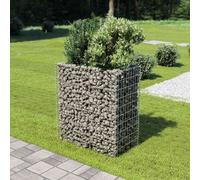 Gabion Raised Bed Silver Galvanised Steel 90x50x100cm Durable Garden Planter UK