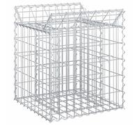 vidaXL Gabions Raised Bed Silver 50 x 50 x 60 cm, Galvanised Steel, Garden Fence, Rectangular Outdoor Barriers, Privacy Panels, Durable Fence Hardware for Landscapes and Property Boundaries