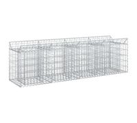 vidaXL Gabions Raised Bed Silver 200 x 50 x 60 cm, Galvanised Steel, Garden Fence, Rectangular Outdoor Barriers, Privacy Panels, Durable Fence Hardware for Landscapes and Property Boundaries