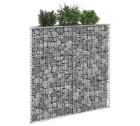 vidaXL Trapezium Gabion Raised Bed Galvanised Steel Gabion Basket Planter Pot