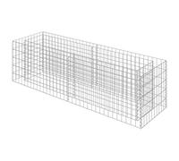 vidaXL Gabion Raised Bed in Silver, Galvanised Steel Material - High Load Capacity & proof Planter Box Suitable for Gardens, Patios, Decks