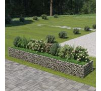 vidaXL Gabion Raised Bed in Galvanised Steel - Durable, Rustproof and Weather-Resistant, Ideal for Gardens and Patios, High Load Capacity, DIY Assembly Required, Silver Colour