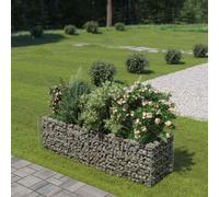 vidaXL Gabion Raised Bed in Silver, Galvanised Steel Material - High Load Capacity & proof Planter Box Suitable for Gardens, Patios, Decks