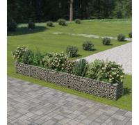 vidaXL Gabion Raised Bed - Galvanised Steel Outdoor Planter with High Load Capacity and Rustproof Quality - Ideal for Gardens and Patios