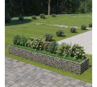 vidaXL Gabion Raised Bed in Galvanised Steel - Durable, proof and Weather-, Ideal for Gardens and Patios, High Load Capacity, DIY Assembly Required, Silver Colour