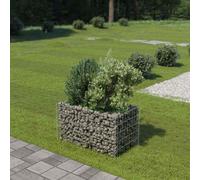 vidaXL Gabion Raised Garden Bed - Galvanized Steel, proof, 90x50x50 cm - Sturdy, Durable & Stylish Border for your Garden