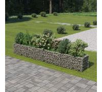 vidaXL Gabion Raised Bed Galvanised Steel 360x50x50cm Stone Basket Raised Bed