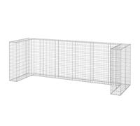 Gabion Wall for Wheelie Bins Made of Galvanised Steel 325 x 100 x 110 cm Wheelie Bin Box with Robust Wire Mesh for Garden Yard Patio Wheelie Bin Cover and Waste Bin Shelter