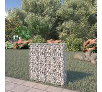 Gabion Wall Silver Galvanised Steel 80x20x100 cm Welded Mesh Basket with Covers
