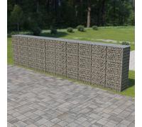 Gabion Wall Silver Galvanised Steel Heavy Duty 600 x 50 x 150 cm Extra Covers XL
