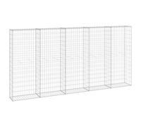 vidaXL Galvanised Steel Gabion Wall 300x30x150 cm - Rustproof Cage for Rocks or Gravel, Ideal for Garden, Patio and Landscaping Projects