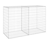 vidaXL Gabion Wall with Covers Galvanised Steel 150 cm Stone Barrier Outdoor