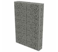 Gabion Wall with Covers Outdoor Garden Stone Basket Galvanised Steel vidaXL