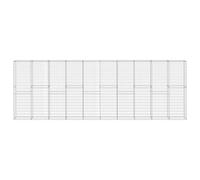 Gabion Wall with Covers Outdoor Garden Stone Basket Galvanised Steel vidaXL