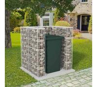 Gabion Wheelie Bin Surround Silver Galvanised Steel 110x100x120 cm Heavy Outdoor