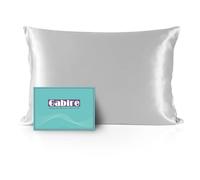 Gabire Mulberry Silk Pillow Case for Hair and Skin Prevent Acne Pillowcases Both Sides Real Silk Pillowcases Organic Silk Pillowcase with Hidden Zipper, Silver Grey, Queen (20"×30")