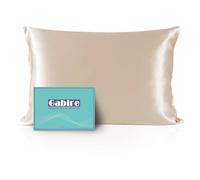 Gabire Mulberry Silk Pillowcase for Hair and Skin Prevent Acne Pillow Cases Both Sides Real Silk Pillowcases Organic Silk Pillowcase with Hidden Zipper, Champagne, King (20"×36")