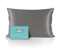 Gabire Mulberry Silk Pillowcase for Hair and Skin Prevent Acne Pillowcase Both Sides Real Silk Pillowcases Organic Silk Pillowcase with Hidden Zipper, Grey, Standard (20"×26")
