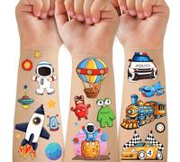 Gabizafia 36 Sheets Space Planets Transportation Temporary Tattoos for Kids