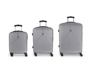 Gabol Alabama 4 roll suitcase set 3pcs. silver colored