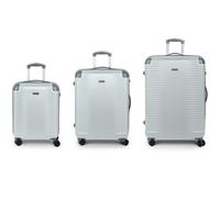Gabol Balance XP 4 wheels Suitcase set 3-piece with expansion pleat silver colored