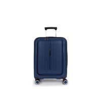 Gabol - Brooklyn Expandable Rigid Cabin Suitcase 55x40x22/25cm - Lightweight Carry-on Luggage 3.1kg with Capacity up to 47.4L - 4 Double Wheels 360° and TSA Lock - Spanish Design - Blue