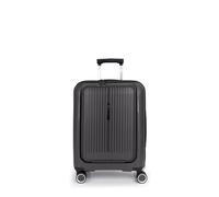 Gabol - Brooklyn Expandable Rigid Cabin Suitcase 55x40x22/25cm - Lightweight Carry-on Luggage 3.1kg with Capacity up to 47.4L - 4 Double Wheels 360° and TSA Lock - Spanish Design - Grey