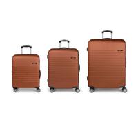 Gabol Escape 4 wheels Suitcase set 3-piece with expansion pleat bronze colored