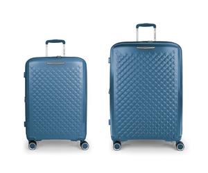Gabol Queens 4 wheels Suitcase set 2-piece with expansion pleat blue