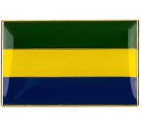 Gabon Flag Enamel Pin Badge - 2.5cm x 1.6cm Rectangular Gold Plated Lapel Pin - National Pride Collectible Souvenir