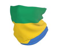 Gabon Flag Pattern Multifunctional Elastic Neck Warmer Scarf Adjustable Balaclava Outdoor Essential Soft Skin-Friendly Anti-Static Police Military Use Outdoor Sports Multifunctional Mask