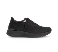 Gabor 06.896 Acro - Rolling soft plain black nubuck rocker sole trainers