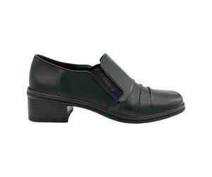 Gabor 34.440 Lancashire black leather high fronted trouser shoes with block heel