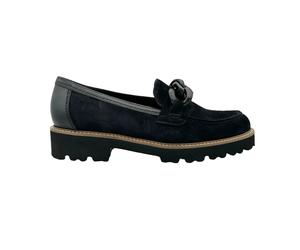 Gabor 35.240 Squeeze chunky black suede loafers