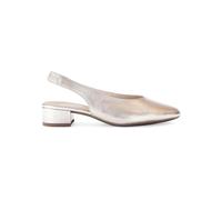 Gabor 41.520 Mack pale gold metallic leather low heel sling back court shoes