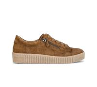 Gabor 6010.02 Wisdom whiskey tan suede sneakers with twin zips
