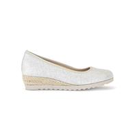 Gabor 62.641 Epworth pale gold and ivory wedge heel espadrille pumps
