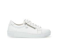 Gabor 83.334 Wisdom classic white leather round toe sneakers with double zips