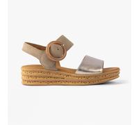 Gabor Andre Womens Leather Buckle Lightweight Casual Beige Sandals