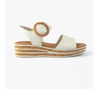 Gabor Andre Womens Leather Buckle Lightweight Casual Creamy White Sandals
