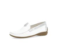 Gabor California 46.090.50 White / Silver Leather Moccasin Shoe 5