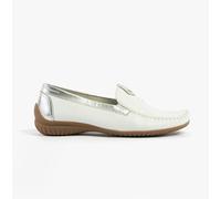 Gabor CALIFORNIA Womens Moccassins White/Silver - UK 7.5
