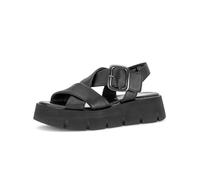 Gabor Daphne Black leather Womens Wedge Sandals 64.752.27