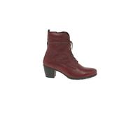 Gabor Women Ankle Boots, Ladies Lace-up Ankle Boot,Removable Insole,Low Boots,Short Boots,lace-up Boot,Zipper,Dark-red,42 EU / 8 UK