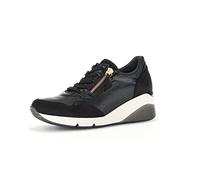 Gabor Jessica Women Leather Wedge Heel Sneakers (Black Gold, Numeric_7)